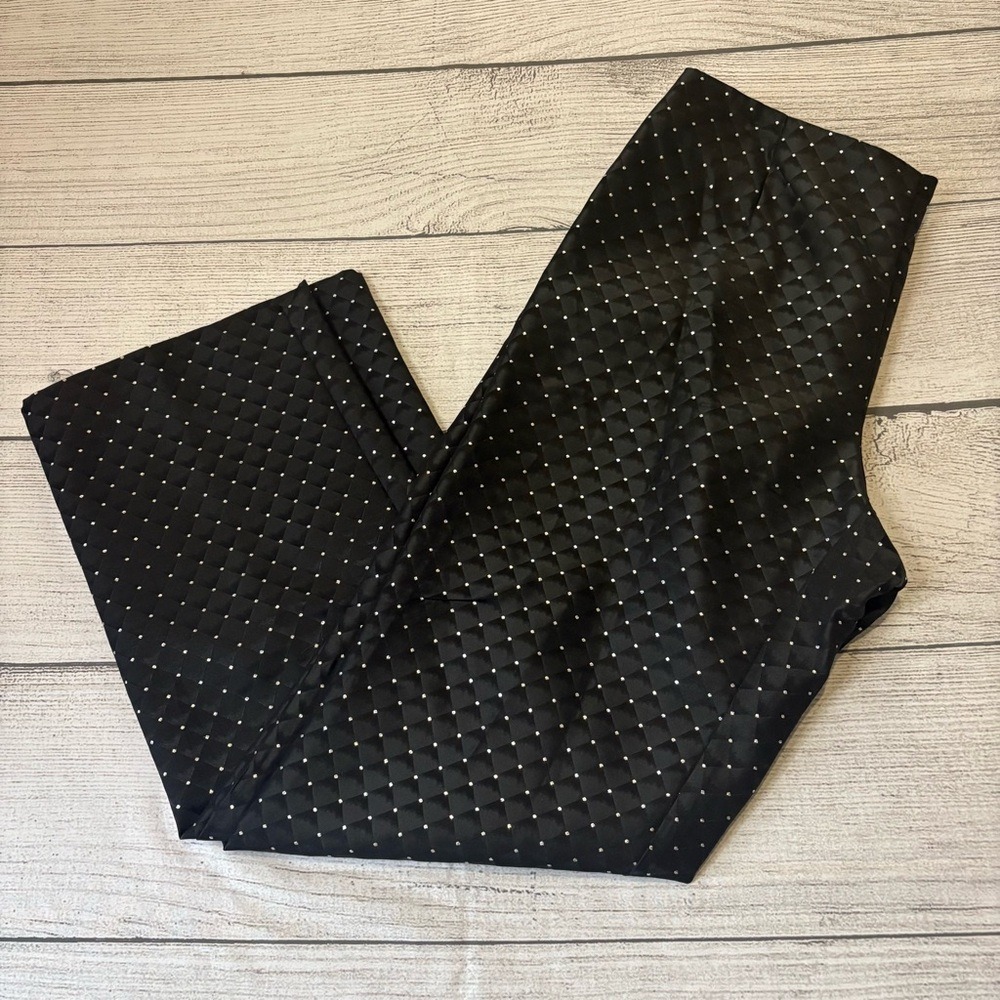 Bentley Arbuckle Women's‎ Black Quilted Pants with Silver Accent Size 10